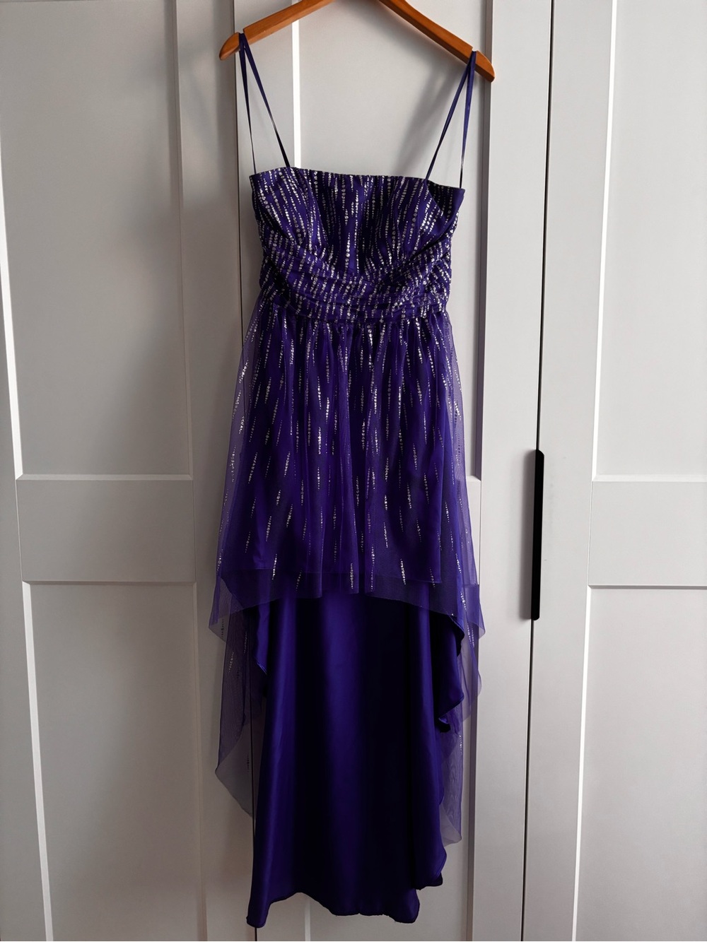 Cobalt Blue High-Low Sparkle Tulle Party Dress